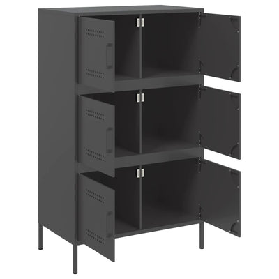 Highboard Black 68x39x113 cm Steel