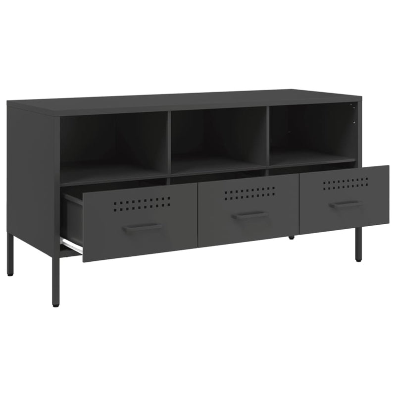 TV Cabinet Black 100.5x39x50.5 cm Cold-rolled Steel