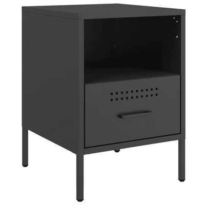 Bedside Cabinets 2 pcs Black 36x39x50.5 cm Steel