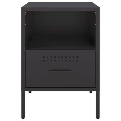 Bedside Cabinets 2 pcs Black 36x39x50.5 cm Steel