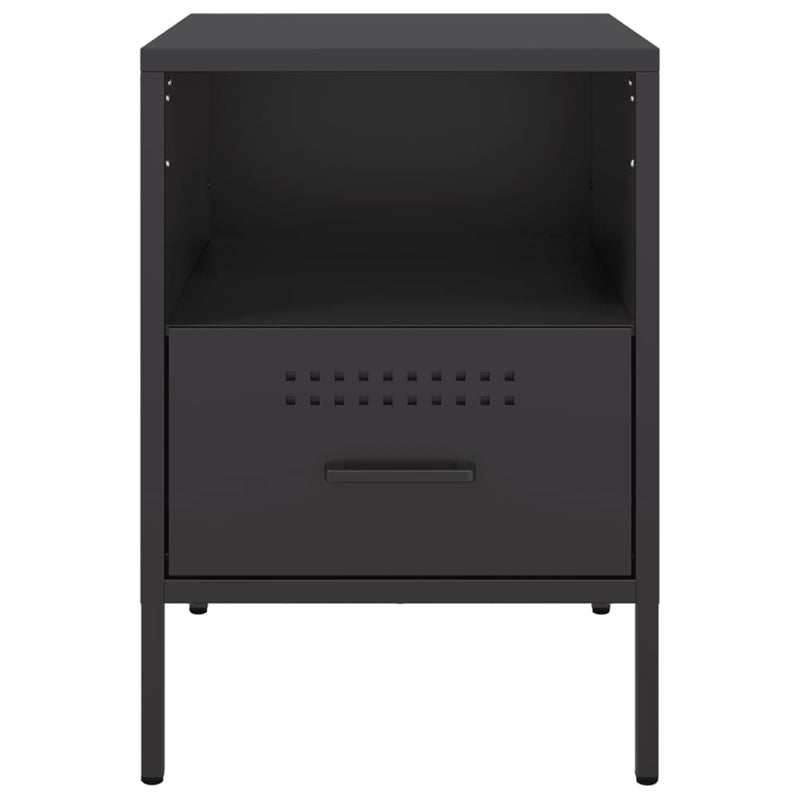 Bedside Cabinets 2 pcs Black 36x39x50.5 cm Steel