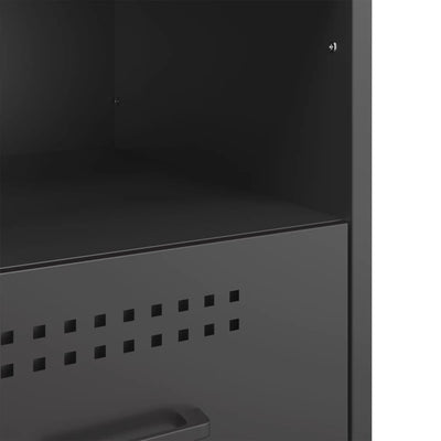 Bedside Cabinets 2 pcs Black 36x39x50.5 cm Steel