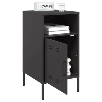 Bedside Cabinets 2 pcs Black 36x39x68 cm Steel