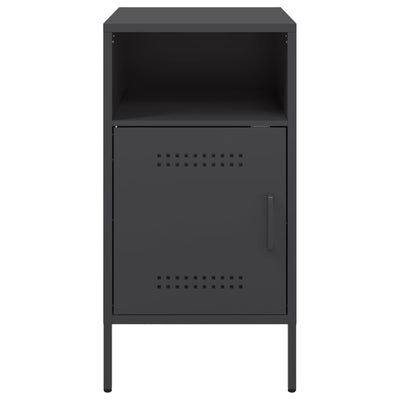 Bedside Cabinets 2 pcs Black 36x39x68 cm Steel