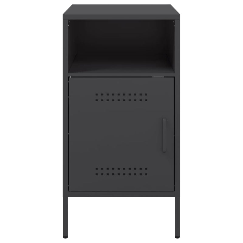 Bedside Cabinets 2 pcs Black 36x39x68 cm Steel