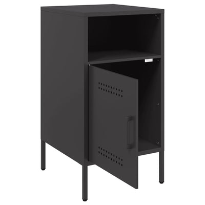 Bedside Cabinets 2 pcs Black 36x39x68 cm Steel