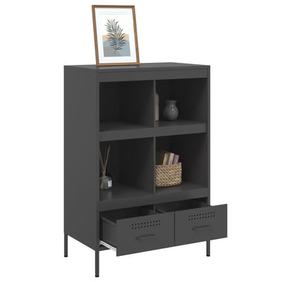 Highboard Black 68x39x101.5 cm Steel