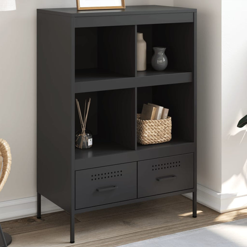 Highboard Black 68x39x101.5 cm Steel