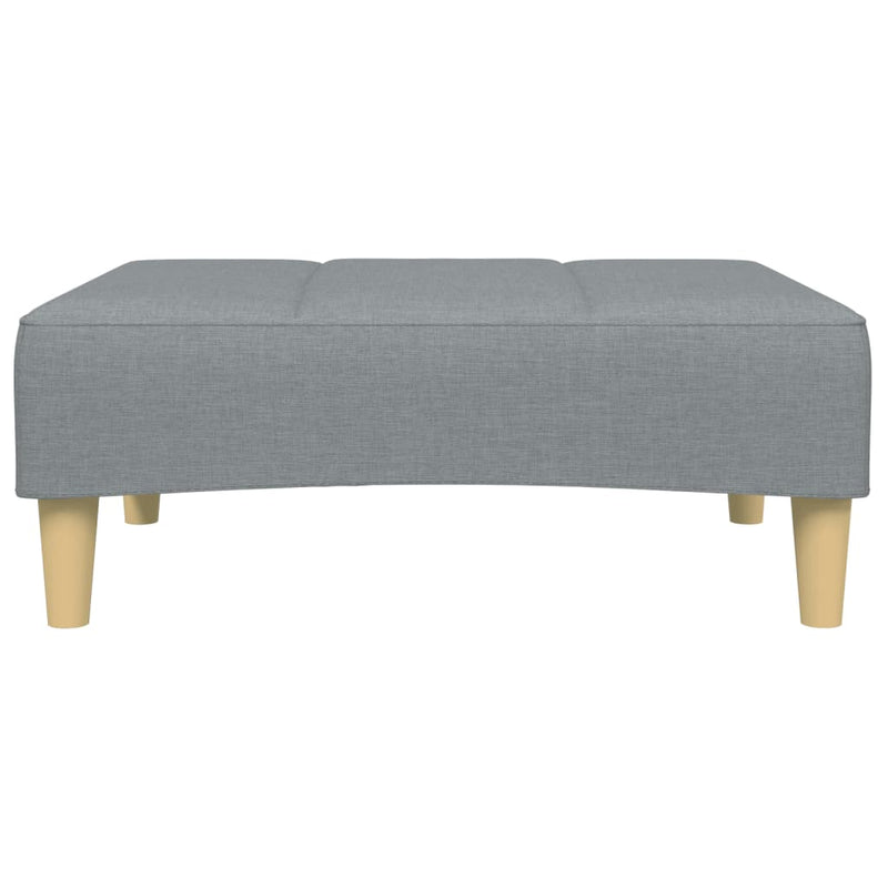 2-Seater Sofa Bed with Footstool Light Grey Fabric