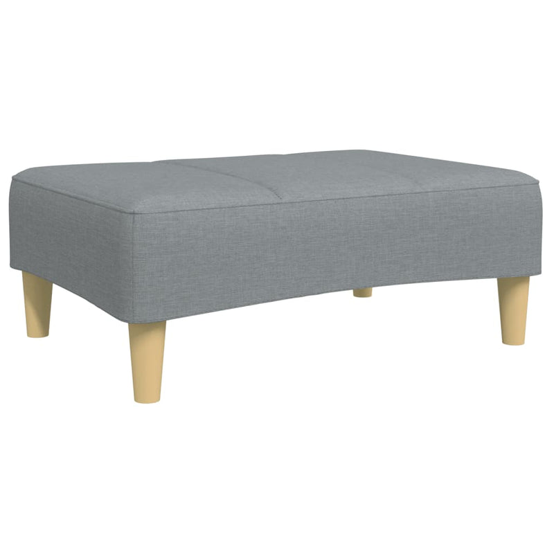 2-Seater Sofa Bed with Footstool Light Grey Fabric