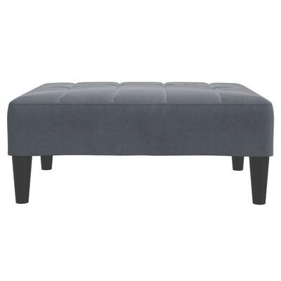 2-Seater Sofa Bed with Footstool Dark Grey Velvet