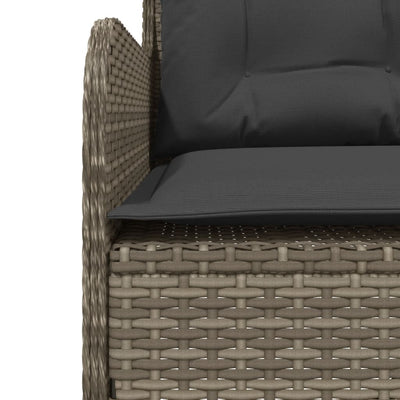 2 Piece Garden Sofa Set with Cushions Grey Poly Rattan