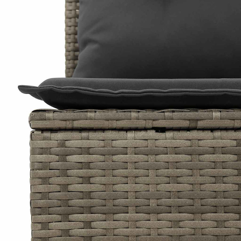 3 Piece Garden Lounge Set with Cushions Grey Poly Rattan