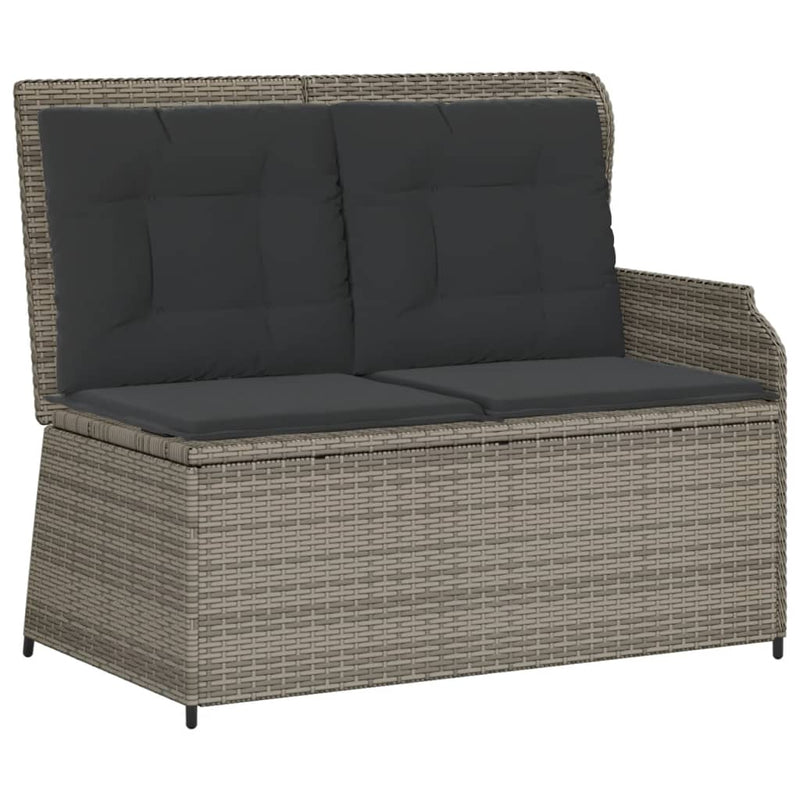 7 Piece Garden Lounge Set with Cushions Grey Poly Rattan