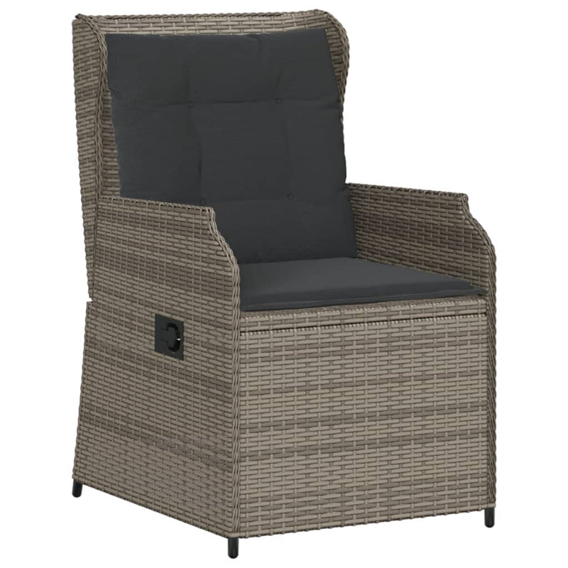 3 Piece Garden Lounge Set with Cushions Grey Poly Rattan