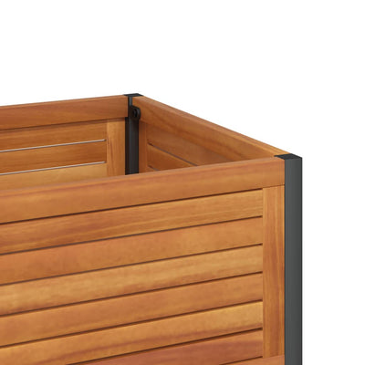 Garden Planter with Shelf 80x45x80 cm Solid Wood Acacia and Steel