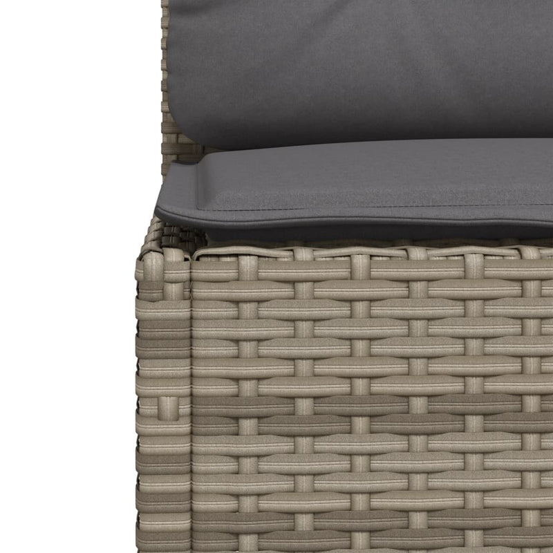 5 Piece Garden Sofa Set with Cushions Grey Poly Rattan