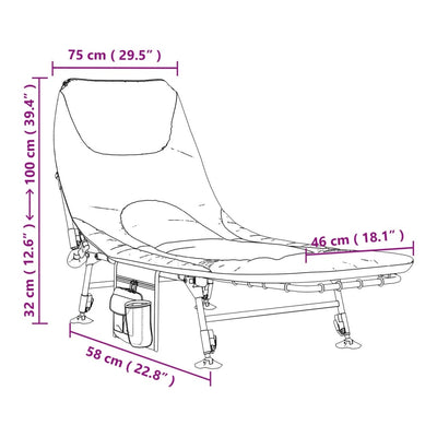 Fishing Bed with Adjustable Mud Legs Foldable Camouflage