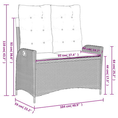 4 Piece Garden Dining Set with Cushions Black Poly Rattan