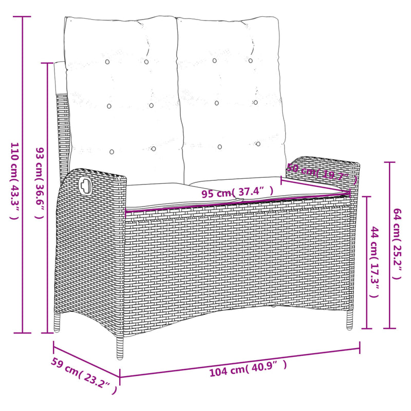 4 Piece Garden Dining Set with Cushions Grey Poly Rattan