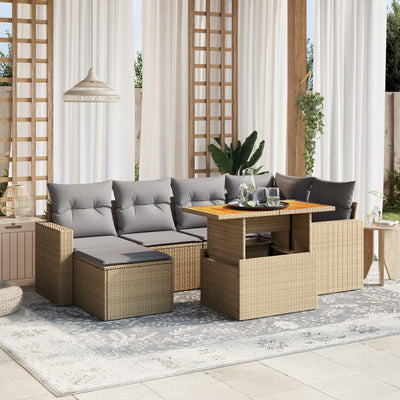 11 Piece Garden Sofa Set with Cushions Grey Poly Rattan