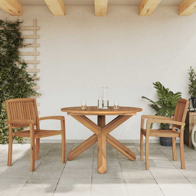 Garden Table Ø109x74 cm Solid Wood Teak