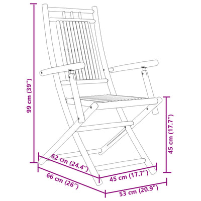 Folding Garden Chairs 6 pcs 53x66x99 cm Bamboo