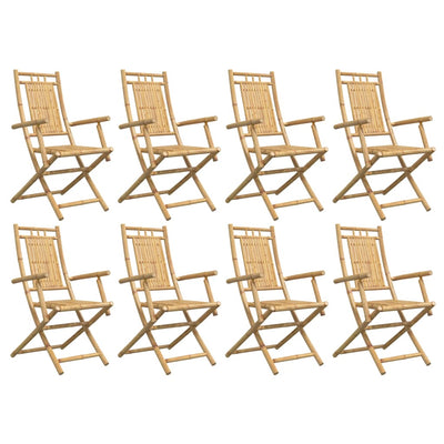 Folding Garden Chairs 8 pcs 53x66x99 cm Bamboo