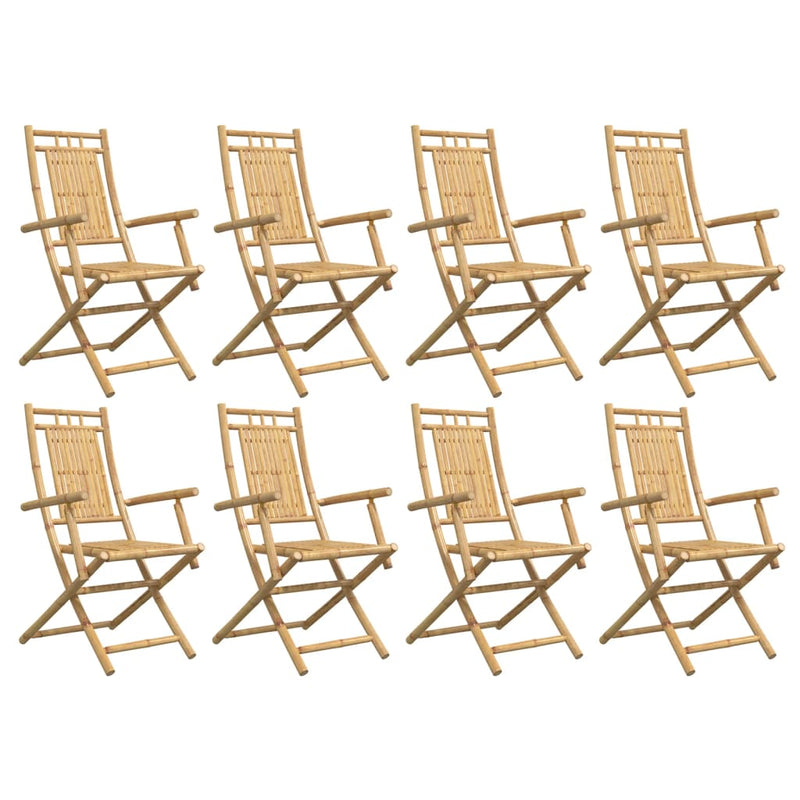 Folding Garden Chairs 8 pcs 53x66x99 cm Bamboo