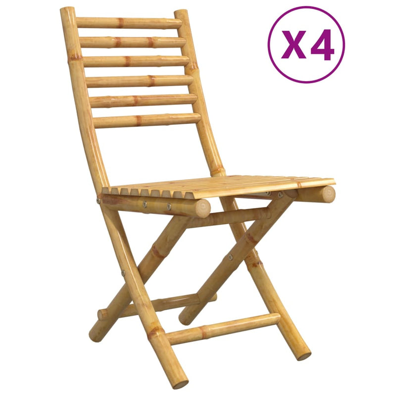 Folding Garden Chairs 4 pcs 43x54x88 cm Bamboo