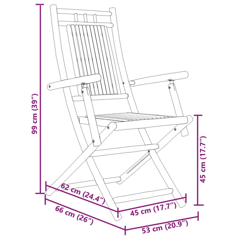 3 Piece Bistro Set Bamboo