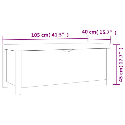 Storage Box with Cushion White & Sonoma Oak 105x40x45 cm