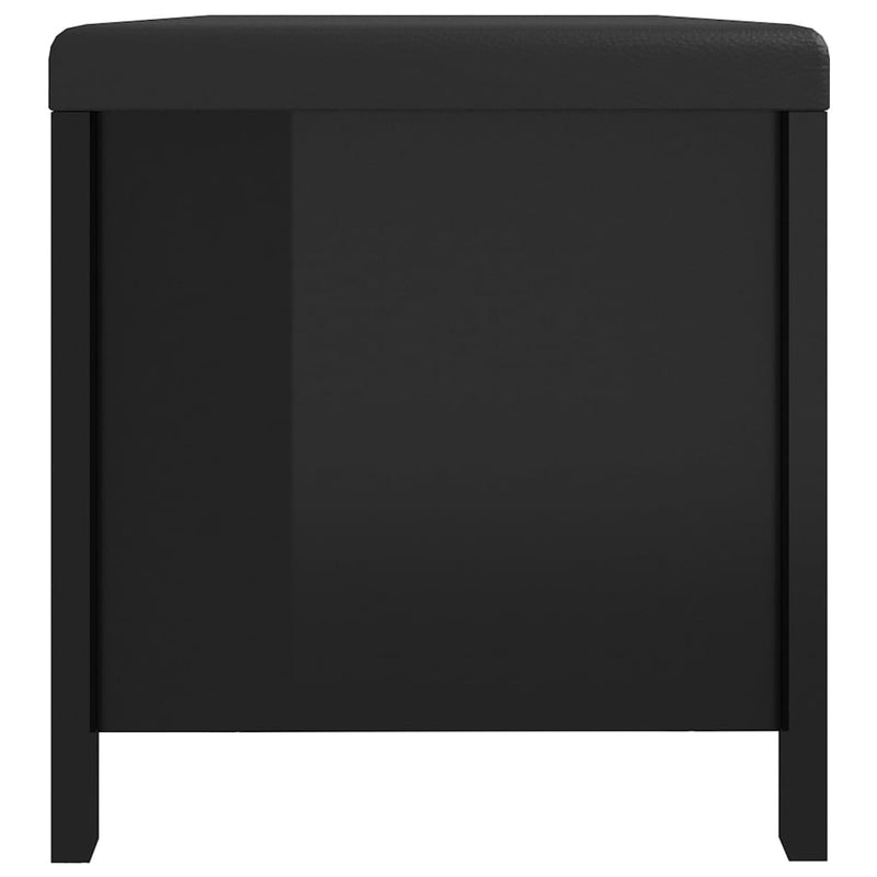 Storage Box with Cushion High Gloss Black 105x40x45 cm