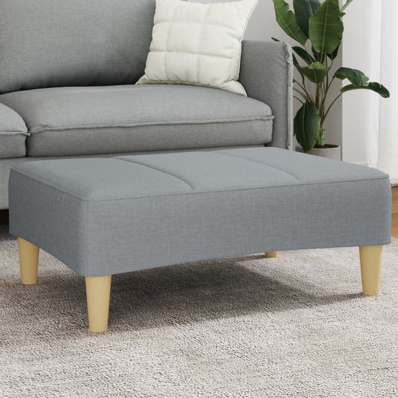 Footstool Light Grey 77x55x31 cm Fabric