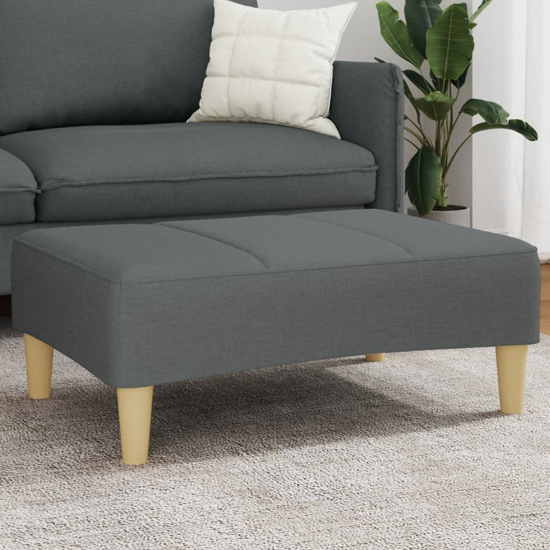 Footstool Dark Grey 77x55x31 cm Fabric