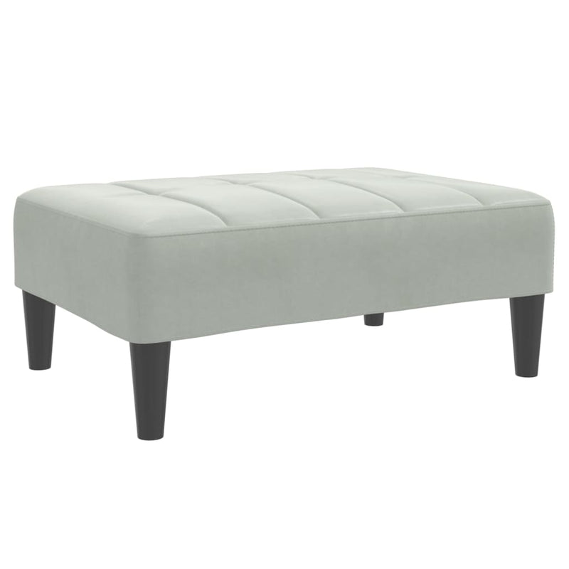 Footstool Light Grey 77x55x31 cm Velvet