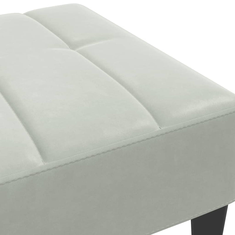 Footstool Light Grey 77x55x31 cm Velvet