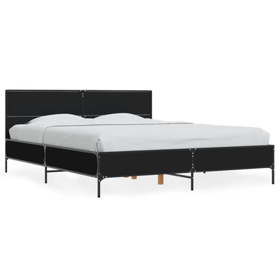 Bed Frame without Mattress Black 150x200 cm