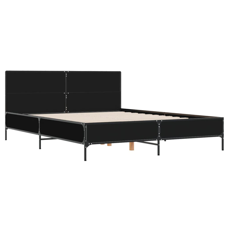 Bed Frame without Mattress Black 150x200 cm