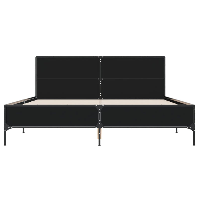 Bed Frame without Mattress Black 150x200 cm