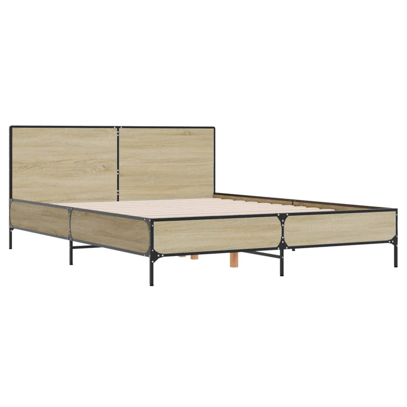 Bed Frame without Mattress Sonoma Oak 150x200 cm