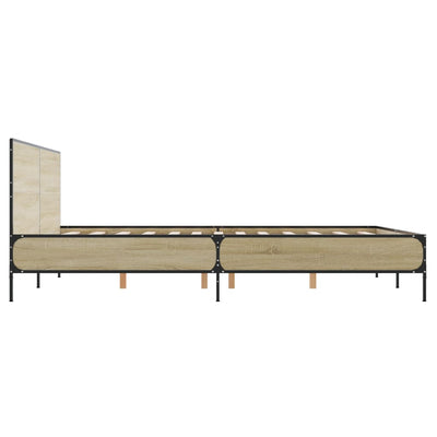 Bed Frame without Mattress Sonoma Oak 150x200 cm