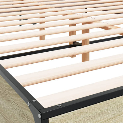 Bed Frame without Mattress Sonoma Oak 150x200 cm