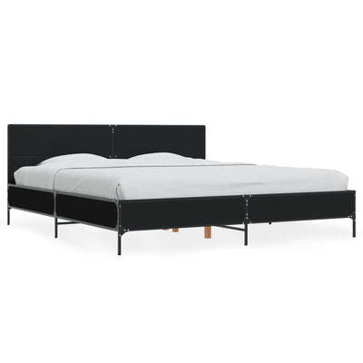 Bed Frame without Mattress Black 183x203 cm King