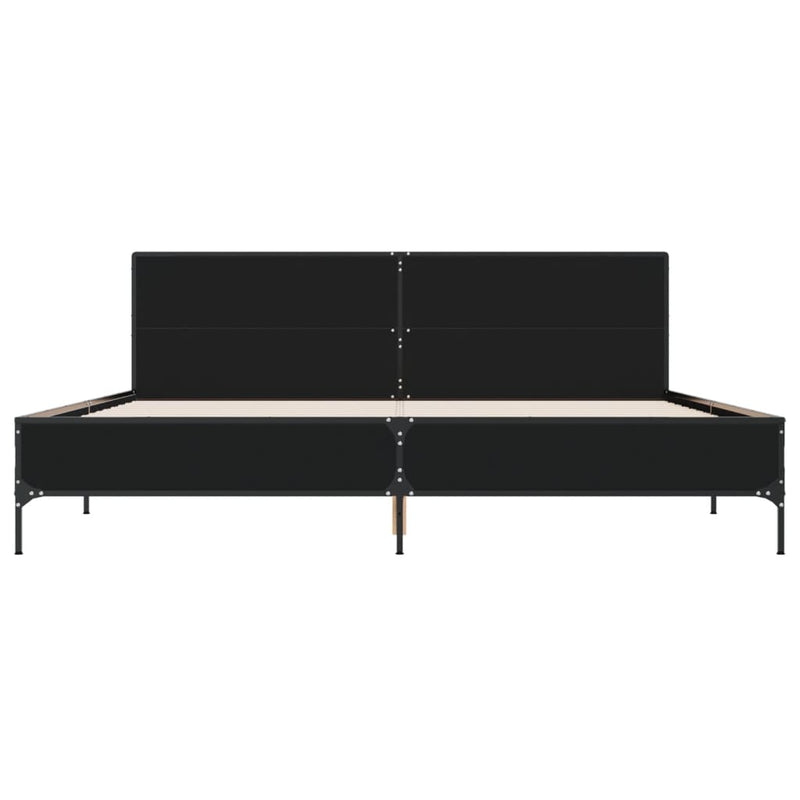 Bed Frame without Mattress Black 183x203 cm King