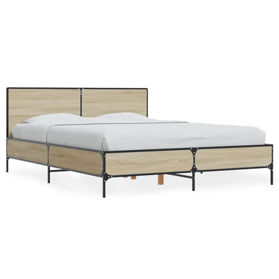 Bed Frame without Mattress Sonoma Oak 135x190 cm