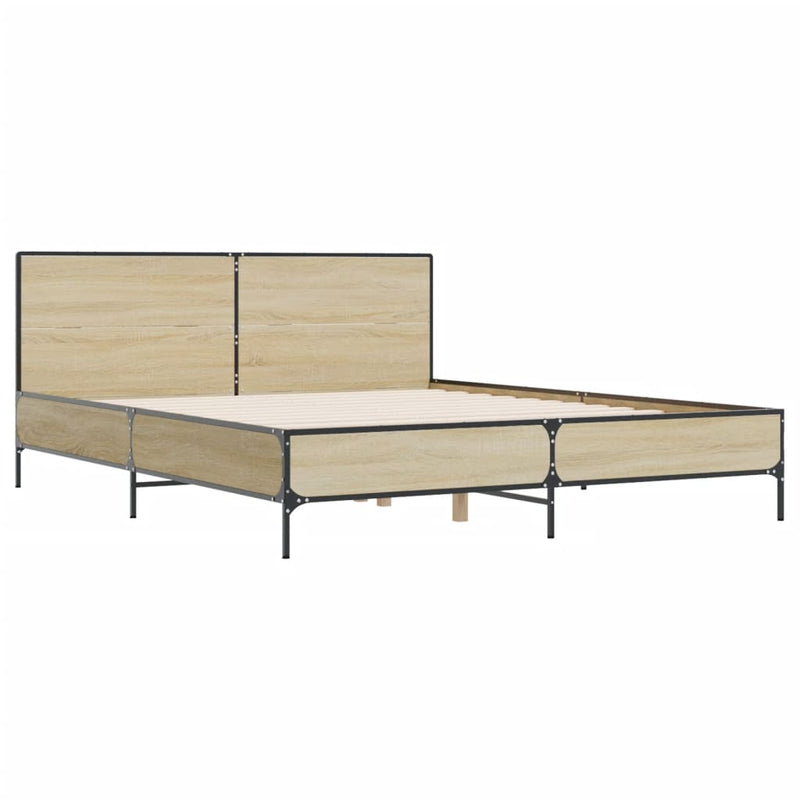 Bed Frame without Mattress Sonoma Oak 135x190 cm