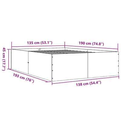 Bed Frame without Mattress White 135x190 cm