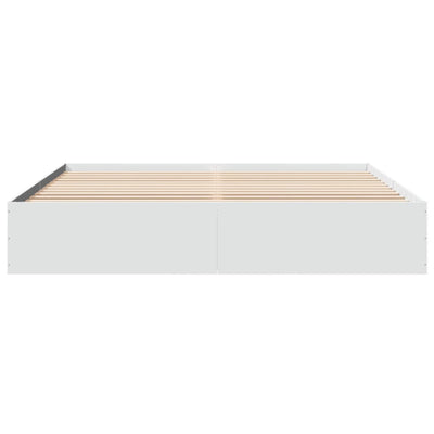 Bed Frame without Mattress White 183x203 cm King