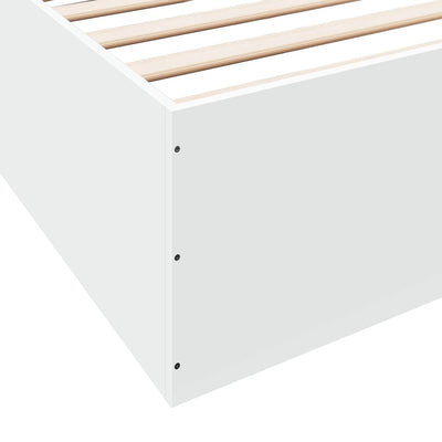 Bed Frame without Mattress White 183x203 cm King